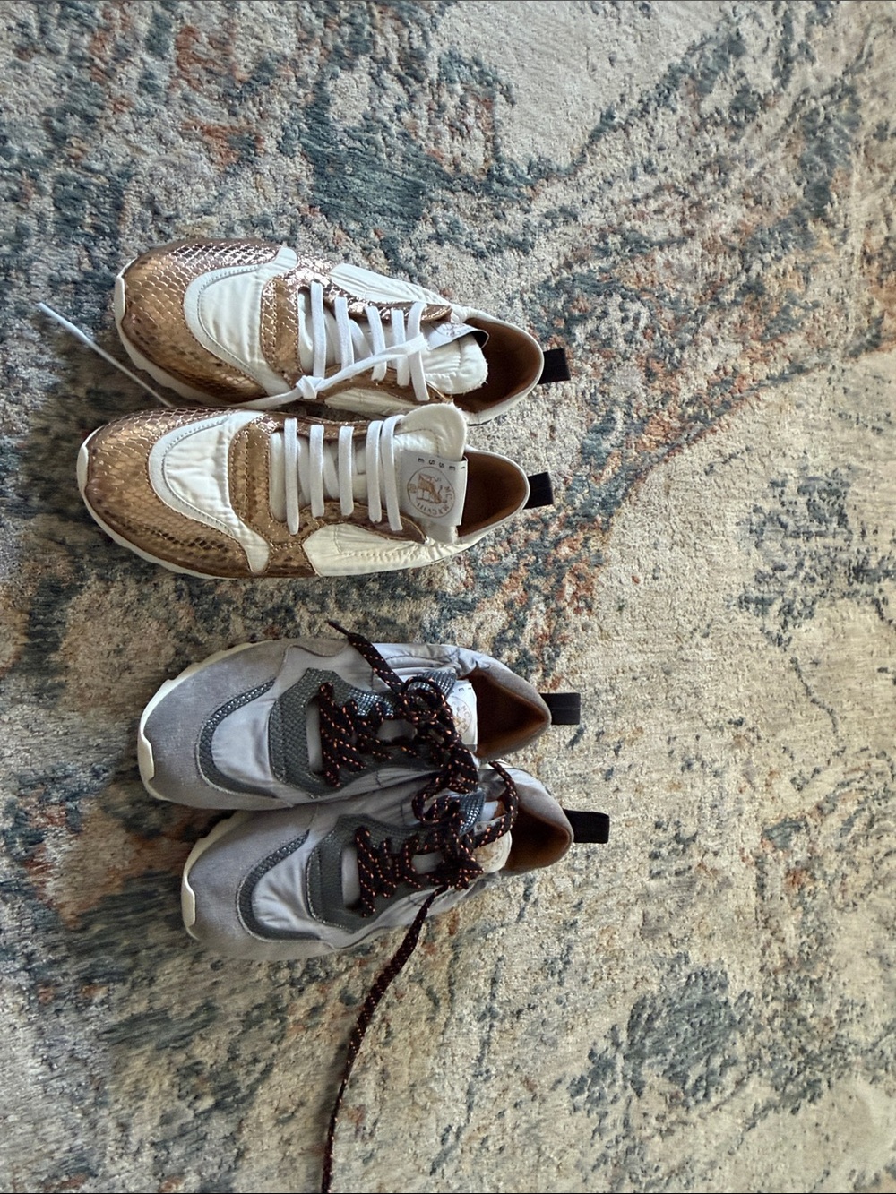 Women's Dual-Tone Athletic Sneakers in Gold & Gray